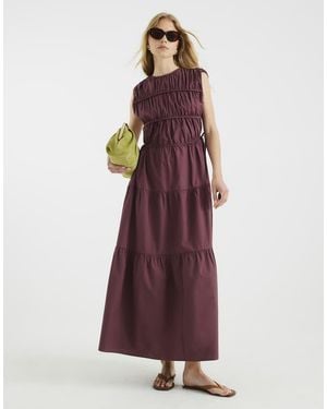 River Island Drawstring Tiered Maxi Dress - Purple