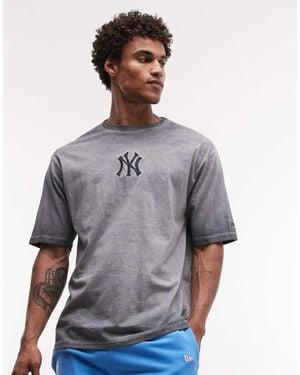 KTZ Ny Yankees Logo Short Sleeve T-shirt - Grey