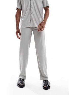 Only & Sons Plisse Loose Trousers Co-ord - White