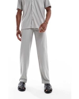 Only & Sons Plisse Loose Trousers Co-ord - White