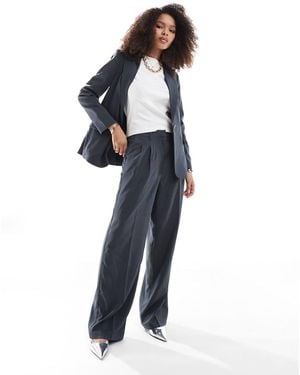 Vero Moda Rita Tailored Wide Leg Dad Trouser Co-ord - Blue