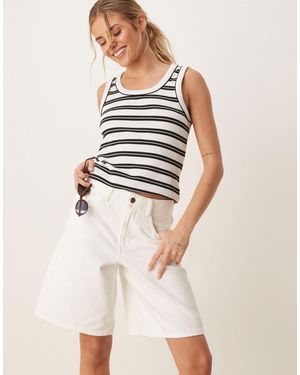 Aware Bermuda en jean à taille haute - écru - Neutre