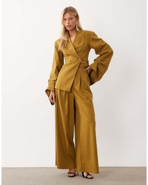 ASOS Getailleerde Broek Met Wijde Pijpen - Metallic