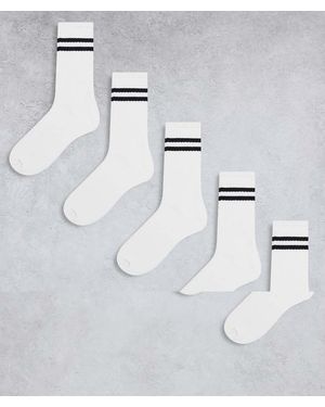 Jack & Jones Pack De 5 Pares De Calcetines De Tenis En De - Gris