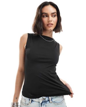 Weekday Annie Boat Neck Tank Top - Black