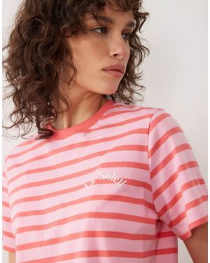 New Look Soleil Stripe Gf Tee - Pink
