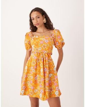 Collective The Label Empire Line Cut Out Dress - Orange