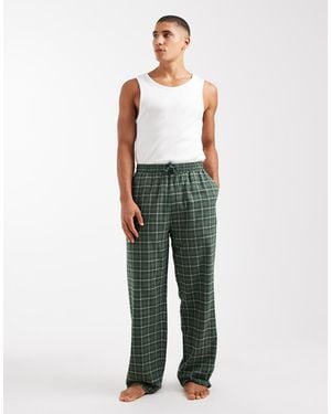 ASOS Pantalones De Estar Por Casa Verdes A Cuadros De -Azul Marino - Neutro