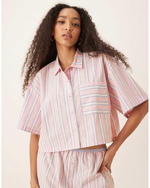 ASOS Mix & Match Woven Short Sleeve Pajama Shirt - White