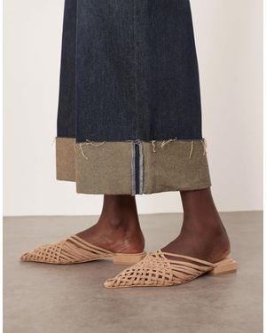 ARRANGE – zadie – hochwertige wildleder-mules - Blau