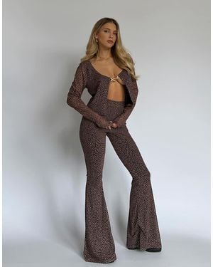 Collective The Label High Waisted Flared Trousers - Grey