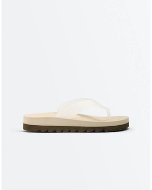 Oysho Platform Beach Sandals - White