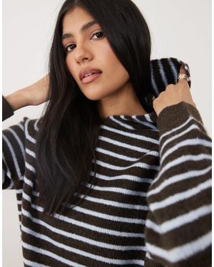 Cotton On Sporty Stripe Hooded Knit - Black