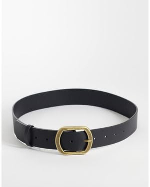 ASOS Waist And Hip Jeans Chunky Buckle Belt - Black