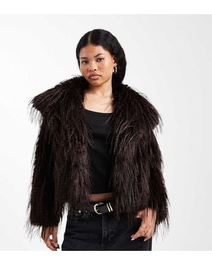 ASOS Asos Design Petite Short Faux Fur Jacket - Black