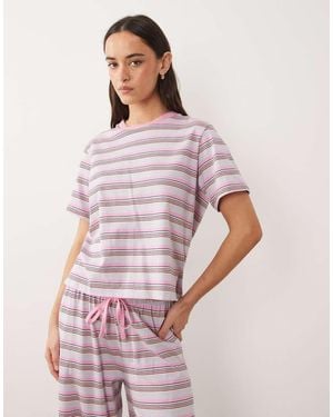 ASOS Mix & Match Oversized Cotton Pyjama Tee With Side Slits - Pink