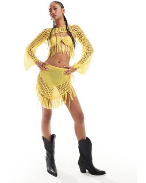 Easy Tiger Crochet Tasselled Skirt - Metallic