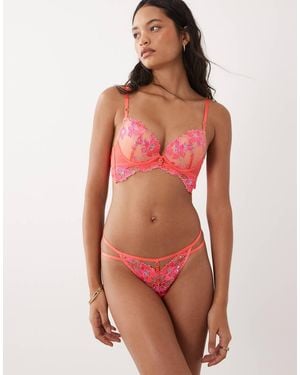 Ann Summers Tanga Color Coral Glistening De - Rojo