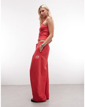 ASOS Weekend Collective Co-ord Oversized Barrel Leg jogger With Graphic - Red