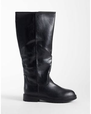 SEQWL Wide Fit Mickey Pull-on Knee Boots - Black