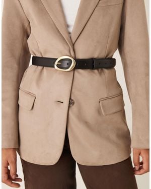 ASOS Waist And Hip Gold Bubble Angled Buckle - White