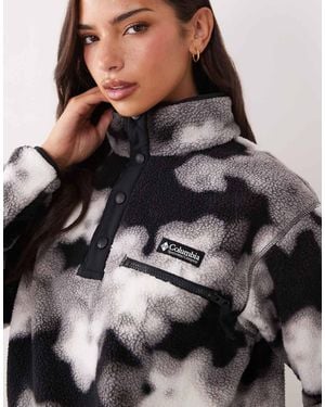 Columbia Helvetia Ii Felpa Cropped Con Mezza Chiusura A Pressione Dyeflower Nera Multicolore - Marrone