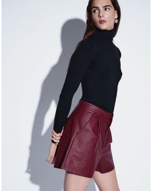 ASOS Leather Look Smart Hotpant Shorts - Blue