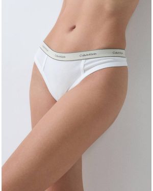 Calvin Klein Heritage Cotton Thong - White