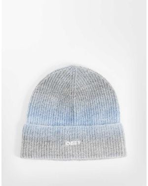Obey Gorro De Punto Acanalado Con Rayas Degradadas En - Azul