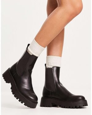 Pull&Bear Platform Chelsea Boot - Black