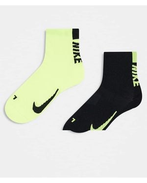 Nike Nike Running Multiplier 2 Pack Ankle Socks - Black