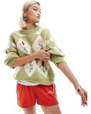 Bailey Rose Chunky Knit Sweater - Red