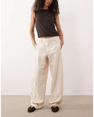 Jdy Embroidery Details Barrel Jeans - Natural