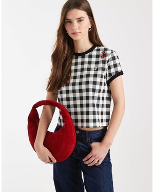 Fred Perry Printed Check Logo T-shirt - Red