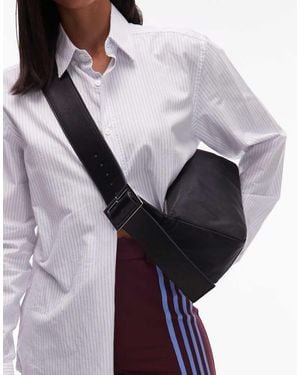 TOPSHOP Kylie Nylon Cross Body With Contrast Strap - Grey