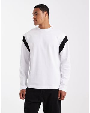 ASOS – schweres, langärmliges relaxed-fit-t-shirt - Weiß