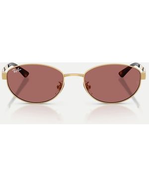 Ray-Ban Gafas De Sol Ovaladas Con Lentes Violetas En-Dorado - Rosa