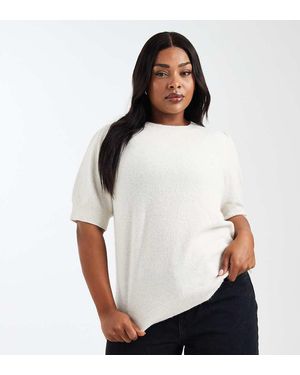 ONLY Short Sleeves Knitted Jumper - White