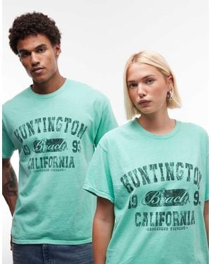 Reclaimed Vintage Unisex Retro University T-shirt - Blue
