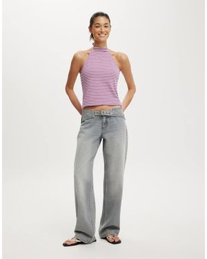 Cotton On Belted Low Rise Straight Jean - Black