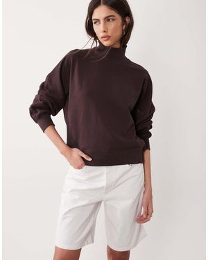 ARKET Sudadera Con Cuello Alto Y Puños Anchos De -Negro - Marrón