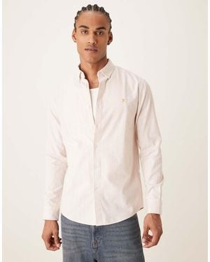 Farah Steen Long Sleeve Logo Shirt - White