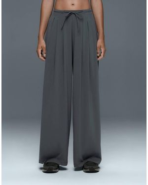 Oysho Light Touch Wide-Leg Trousers - White
