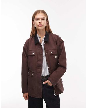 Obey Fritz Denim Barn Jacket - Brown
