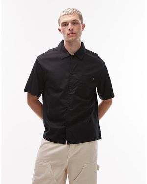 Dickies – lynville – kastiges, kurzärmliges hemd - Schwarz