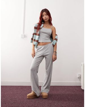 Monki Mix And Match Pointelle Lace Pyjama Bottoms With Small Bows - Multicolour