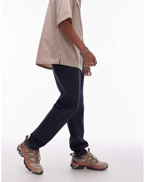 TOPMAN Tapered Chino Trousers - Blue