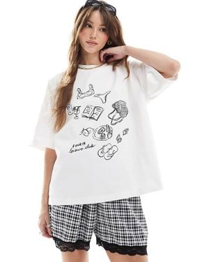 4th & Reckless Cotton Leisure Club Graphic Print T-shirt - White