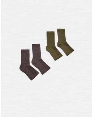 Stradivarius Set Of 2 Toeless Socks - White