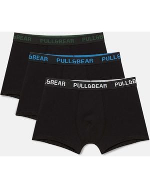 Pull&Bear – 3er-pack boxershorts - Schwarz